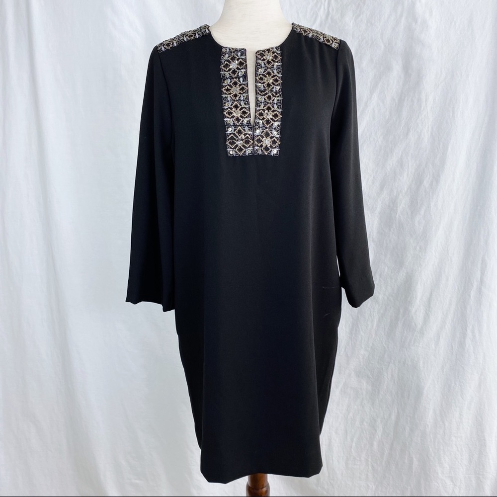 Karen Kane Black Embellished Shift Dress Size Medium NWT